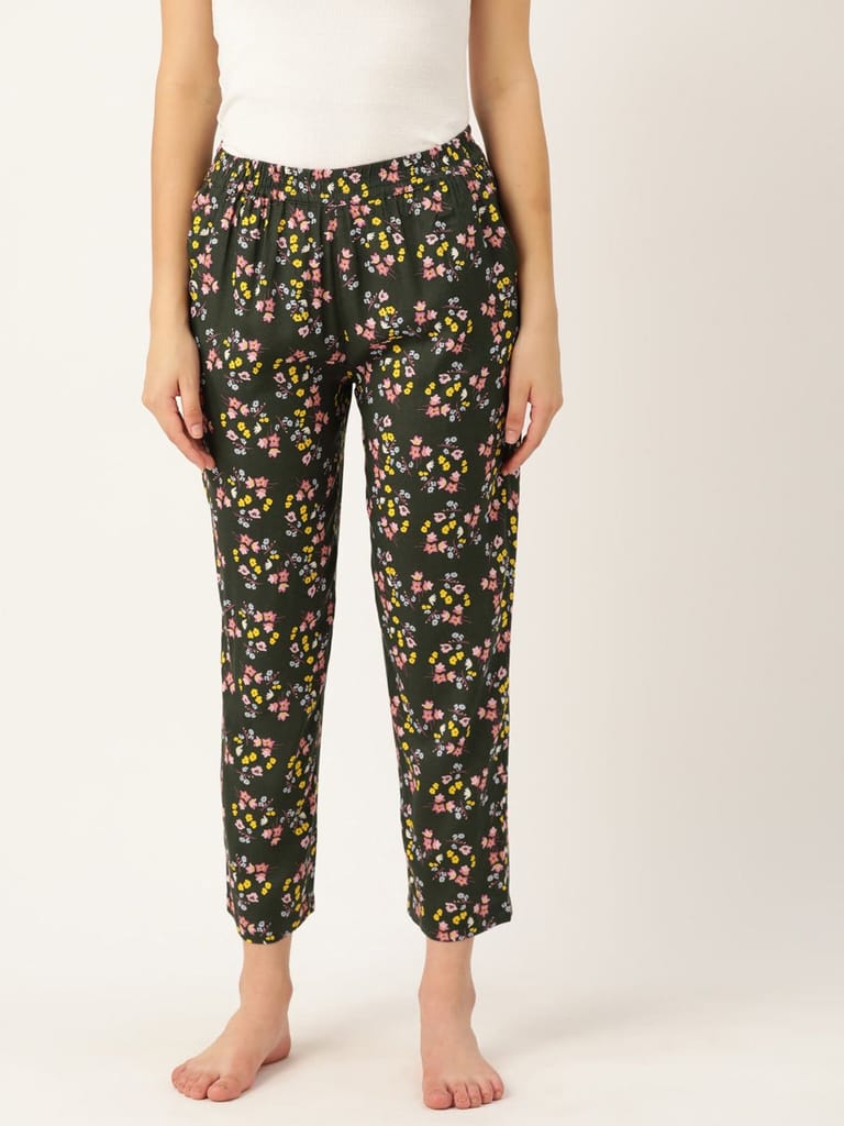 Women Pure Cotton Printed Lounge Pants view 2