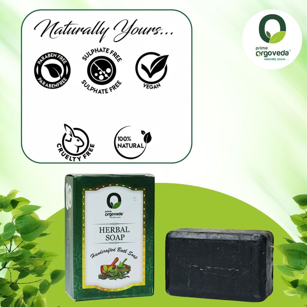 Herbal Soap (Pack of 2) | 125g Natural Handmade Bath Soap | Chemical-Free & Skin Nourishing | Ayurvedic Herbal Body Soap | Daily Use Soap for All Skin Types view 2