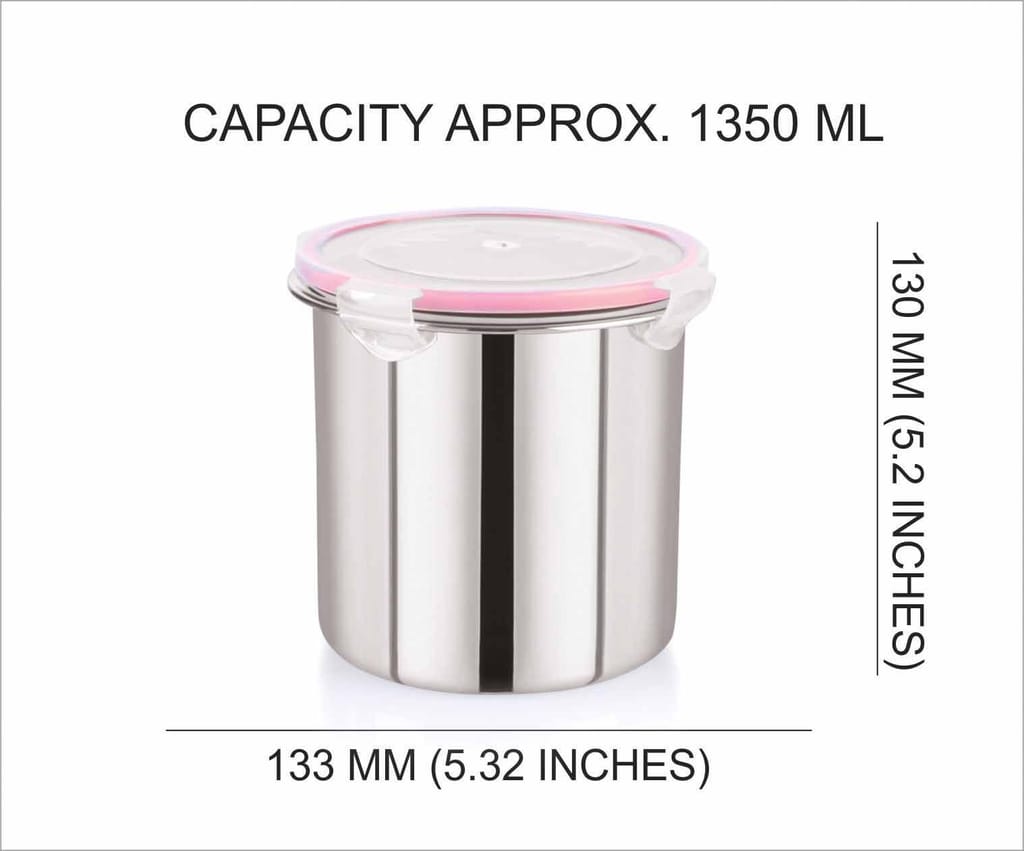 “Flip & Seal “Stainless Steel Air Tight Storage Container- Set of 2(1350mLx2) view 2