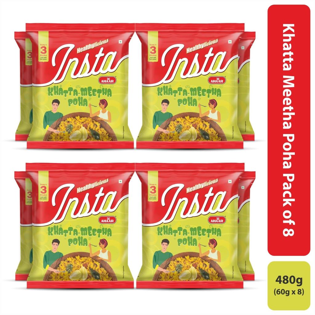 INSTA AHAAR Masala Poha - Pack of (60g Each) | Ready-to-Eat | Instant Snack view 2
