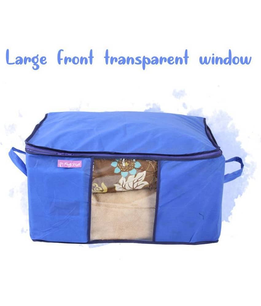 Prettykrafts Underbed Storage Bag, Storage Organizer, Blanket Cover with Side Handles (Set of 2 pcs) view 2