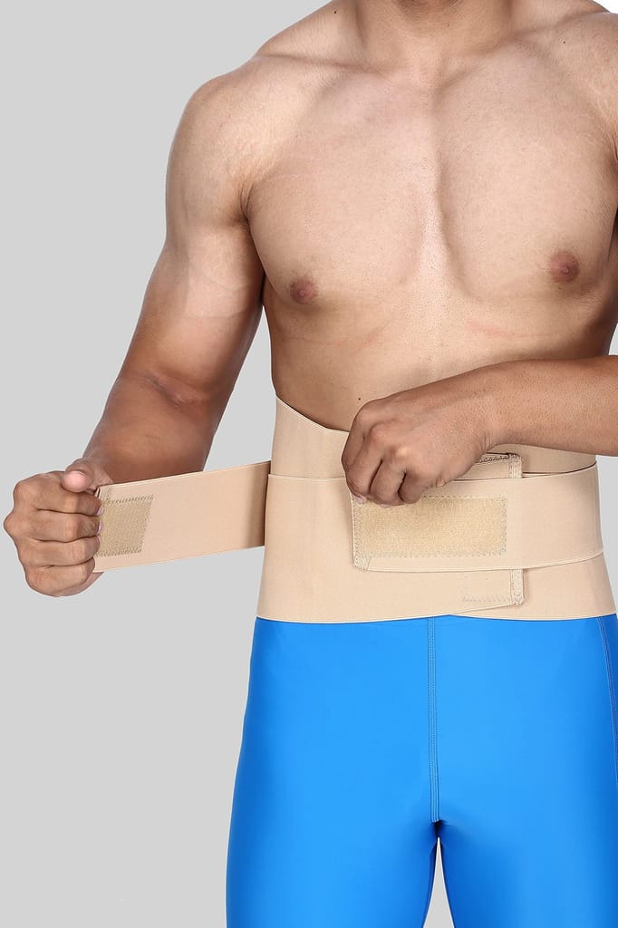 EZYFIT Lumbo Sacral Support Belt (Waist & Back Support Belt) - for Men & Women, Cotton Fabric (L) view 2