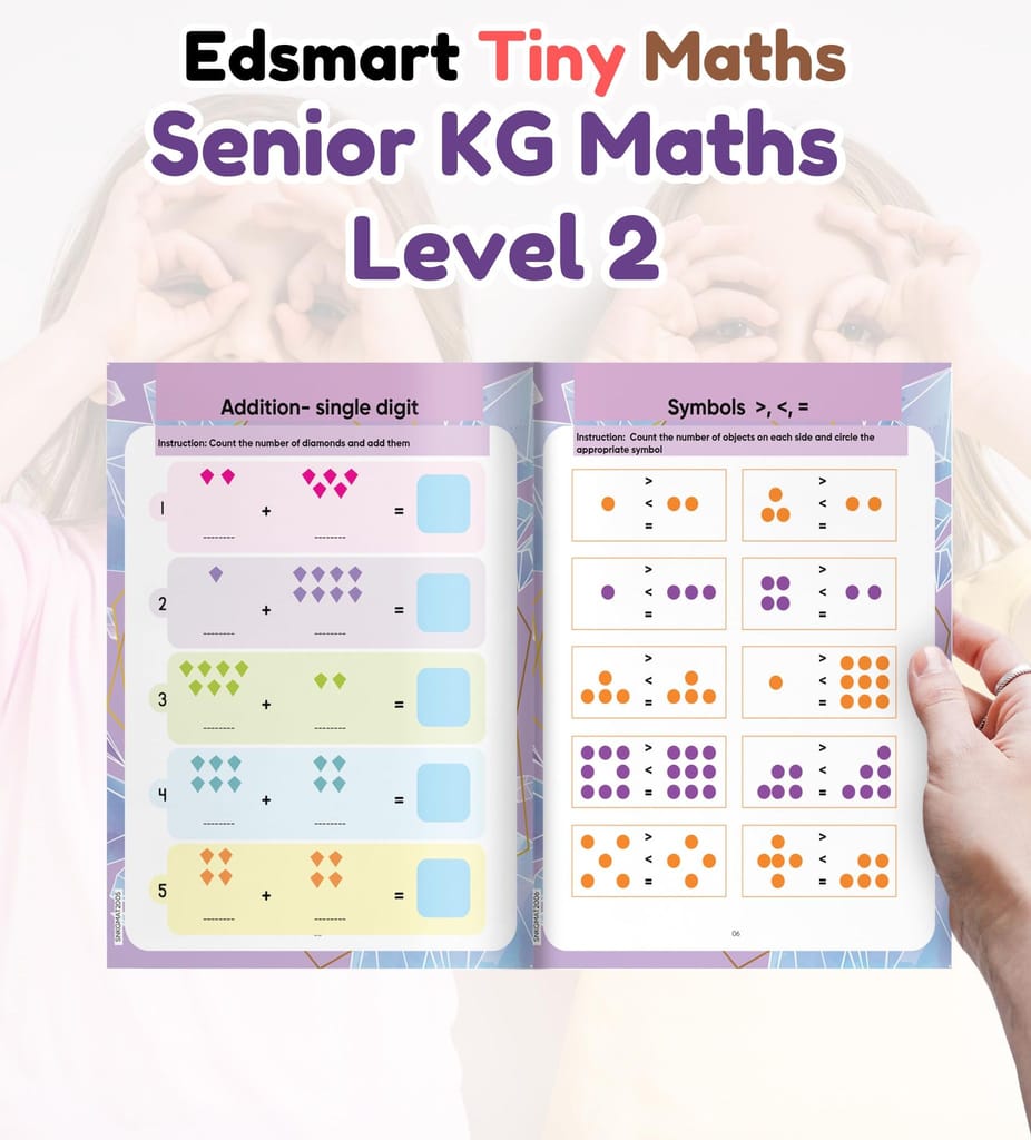 Edsmart Senior KG Maths book vol 2 - | Kids Maths Activity book 5+ Years / CBSE UKG Maths textbooks for kids / Kindergarten Maths worksheets [60 ... (Edsmart Children Book Series) [Perfect Paperback] [Jan 01, 2019] EDSMART EDU SERVICES PRIVATE LIMITED view 2
