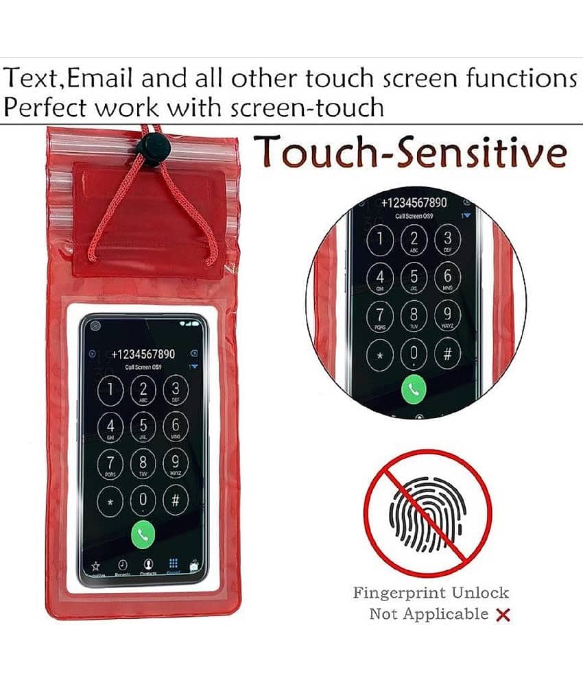 Hybite Universal Waterproof Pouch Cellphone Dry PVC Sealed Rain Protection Cover up to 7 inches (Transparent), Multi colour view 2