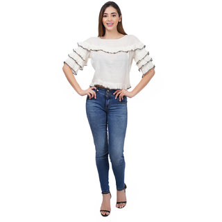 RAYON CRAP CROP TOP (WHITE)