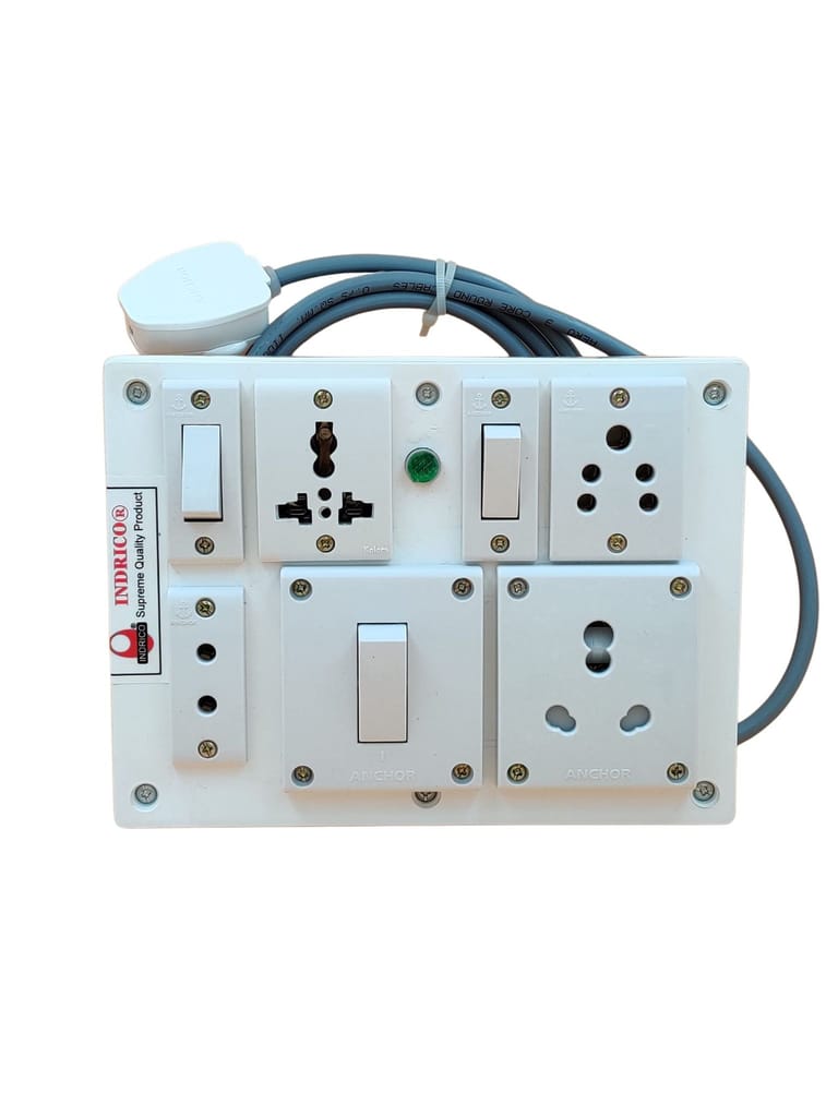 INDRICO PVC 2000W 4 Way Extension Board with Individual Switch (Pack of 1, White) view 2