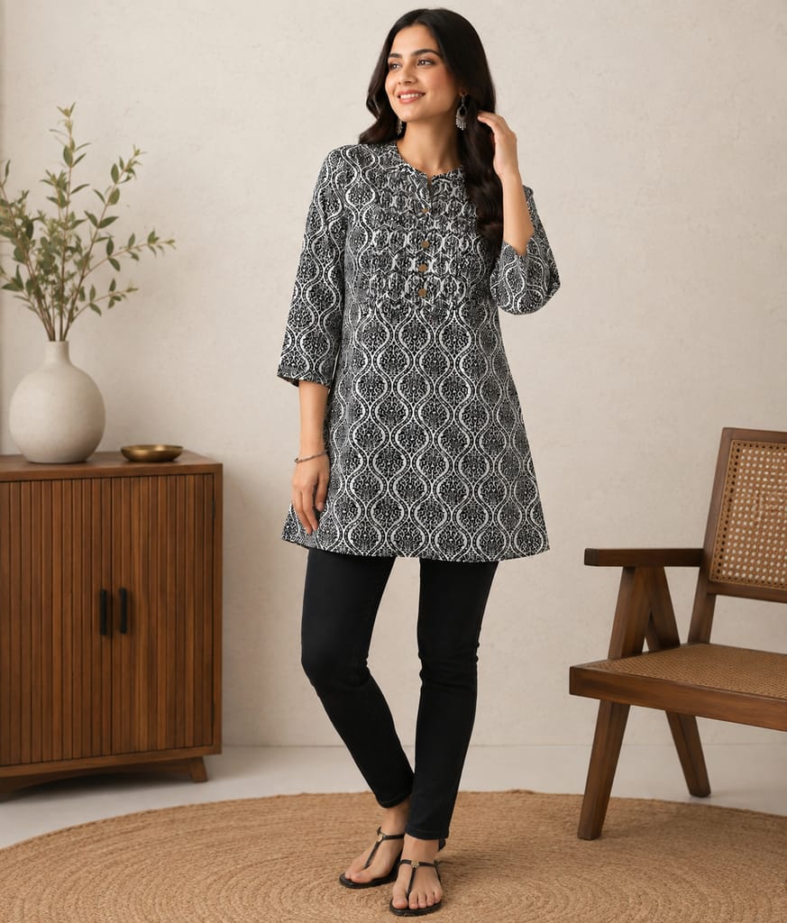 Glamvila Charcoal Charm Kurti view 2