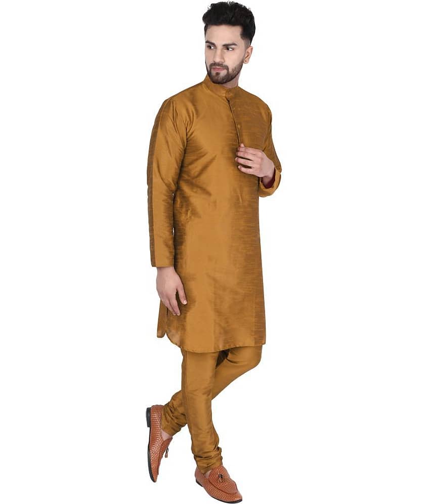 SKAVIJ Black Silk Blend Kurta Pyjama Set Pack of 2 view 2
