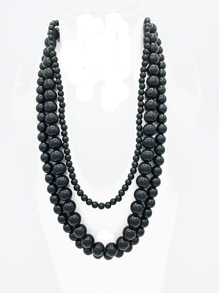 Three Line Beads Necklace Set With Earring For Women And Girls view 2