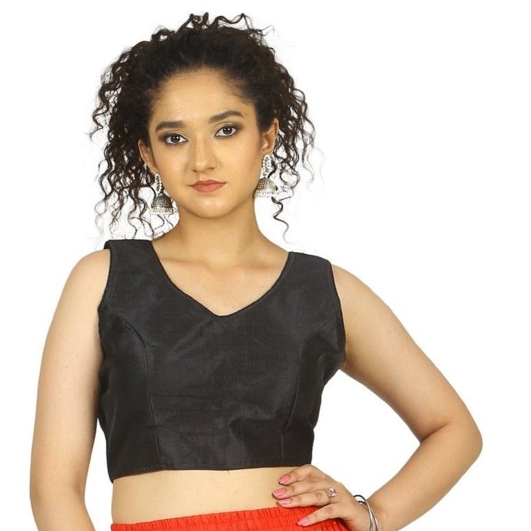 TheHangr Black Silk Multicolor Latkan Blouse - 32 view 2