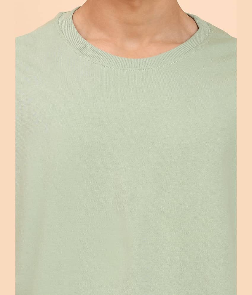 ENCIGER Men Cotton Oversized Fit Solid T-Shirt ( Orange ) view 2