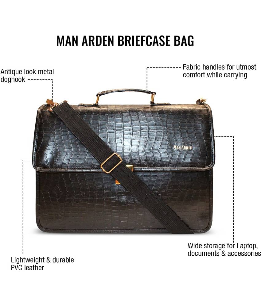 Man Arden Black Large Briefcase view 2