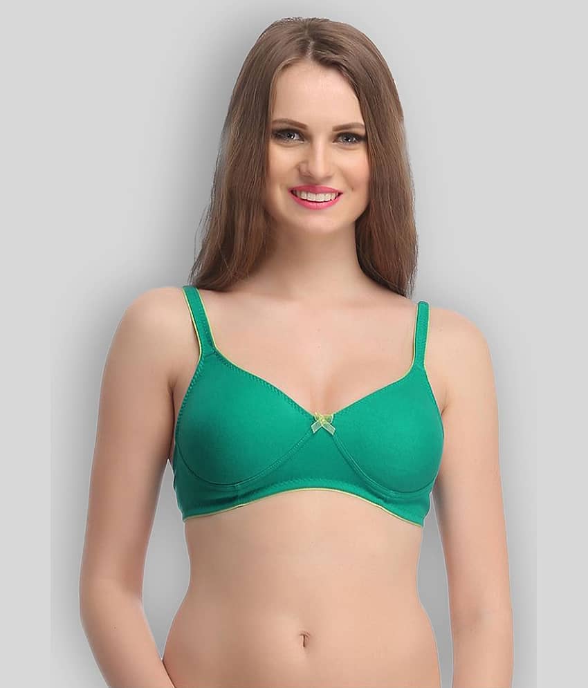 Clovia Cotton Lightly Padded Women's T-Shirt Bra ( Green )