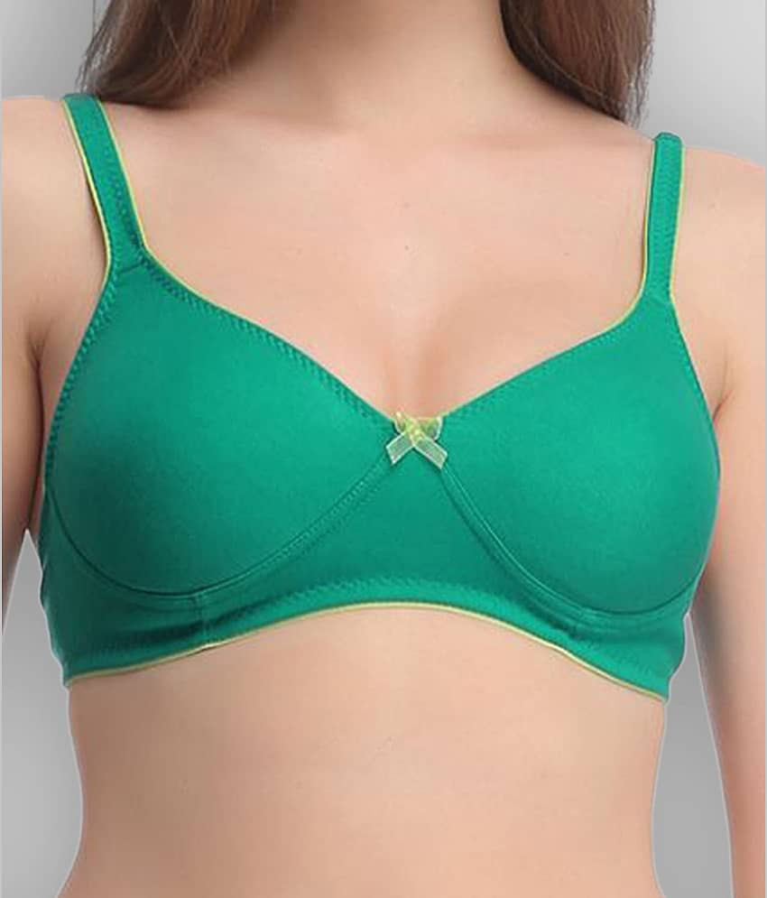 Clovia Cotton Lightly Padded Women's T-Shirt Bra ( Green ) view 2