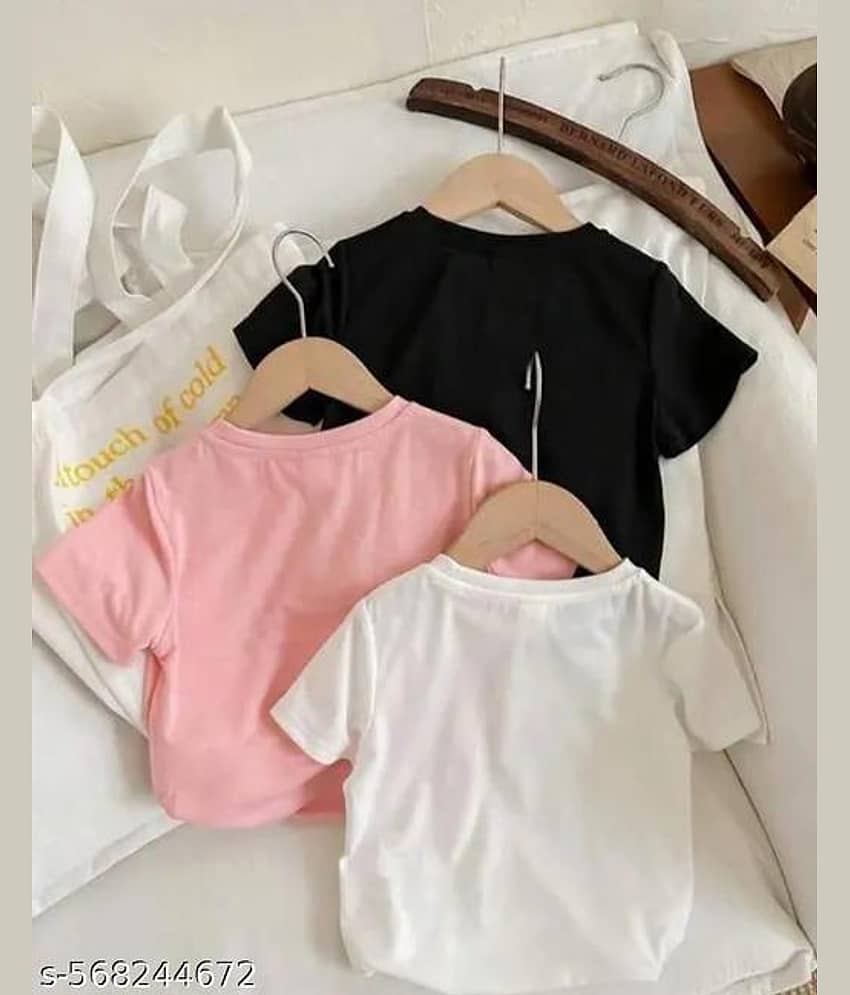 ODIMENT Pack of 3 Baby Girls Cotton Blend T-Shirt ( Multicolor ) view 2