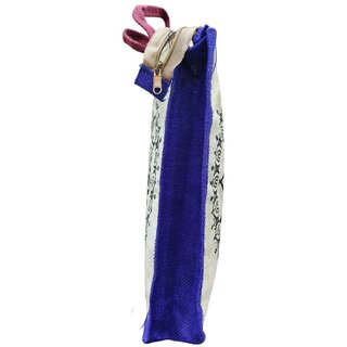 White Premium Jute Jagannath Design Multipurpose Bag For Women view 2