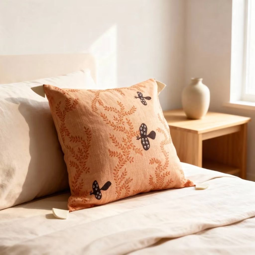 Warli Handpainted Cushion Cover view 2