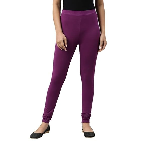 Women's Regular Fit Leggings (Purple) view 2