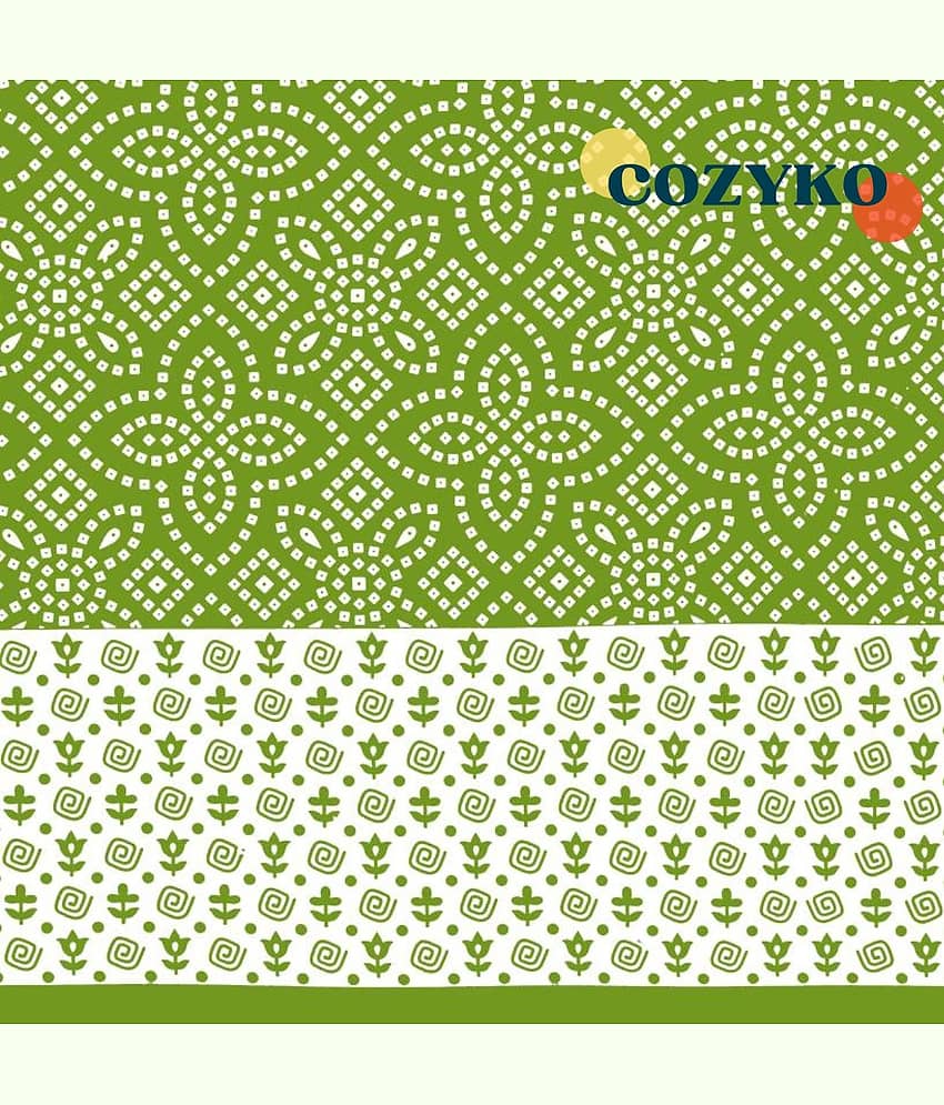 COZYKO Cotton 1 Single Bedsheet with 1 Pillow Cover ( Green ) view 2