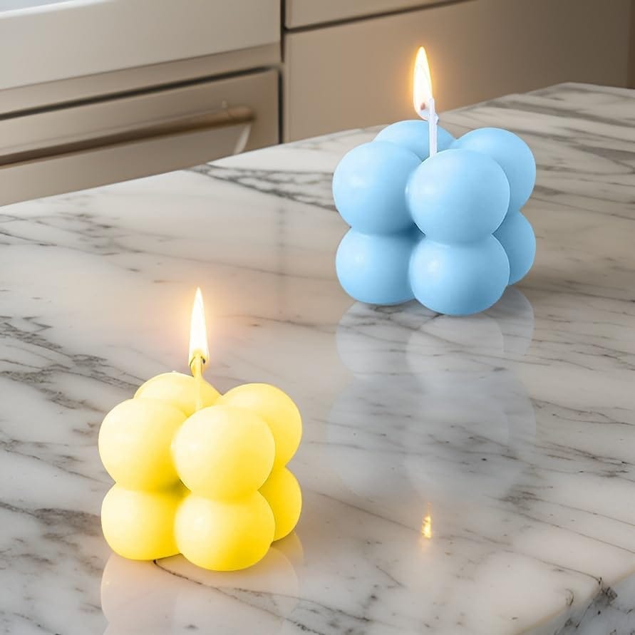 SS Enterprise Organic Soy Wax Bubble Candle for Home Decor | Scented Aromatic Fragrance Candles | Smoke-Free Pillar Candle view 2