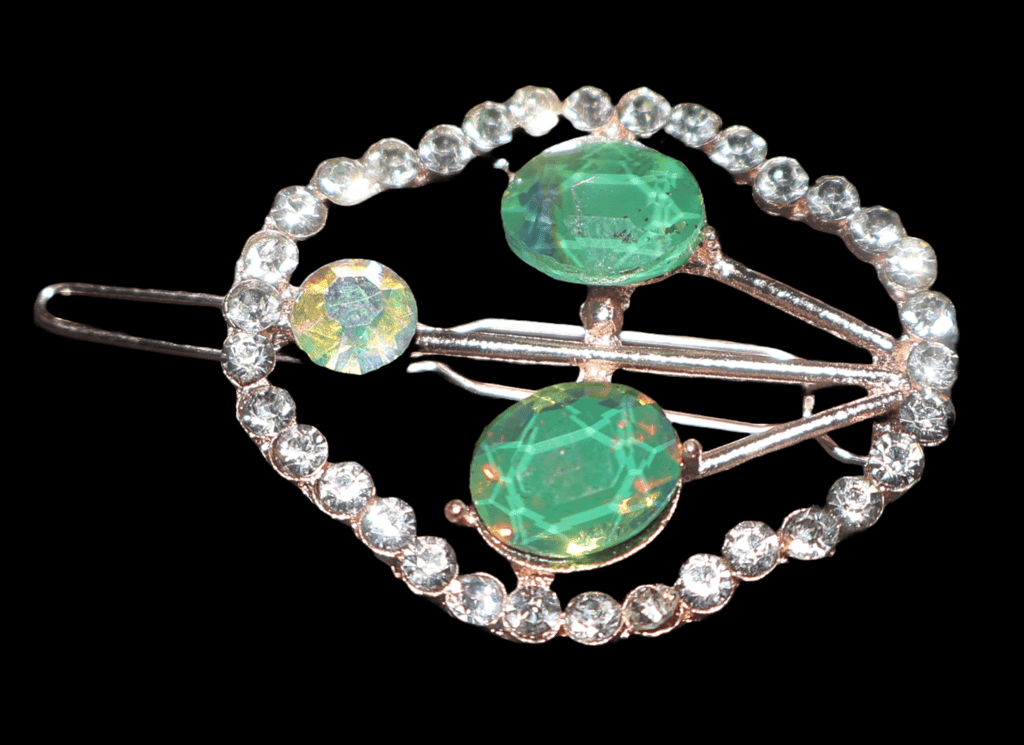 Elegant Crystal Hair Accessory with Iridescent Gem view 2