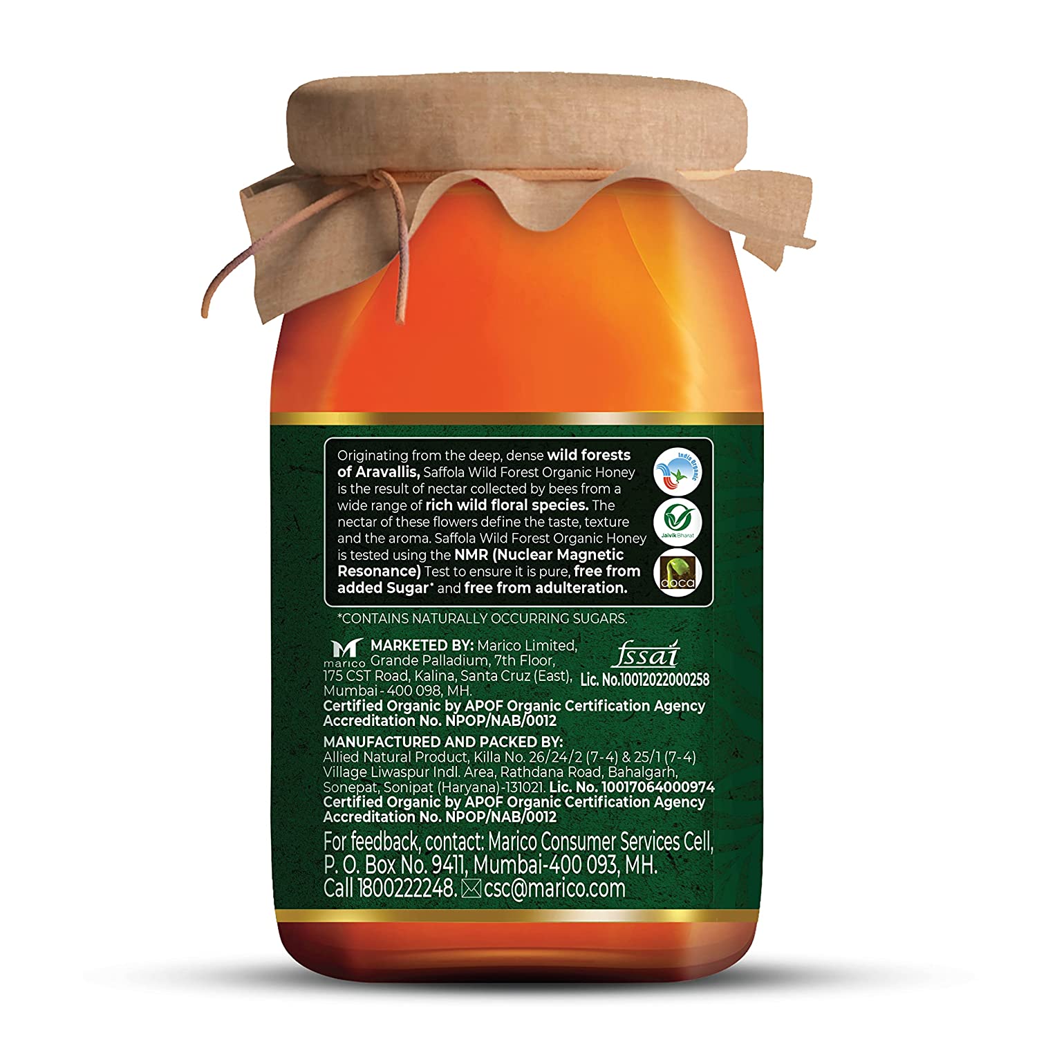 Saffola Organic Wild Forest Honey 500 Gms view 2