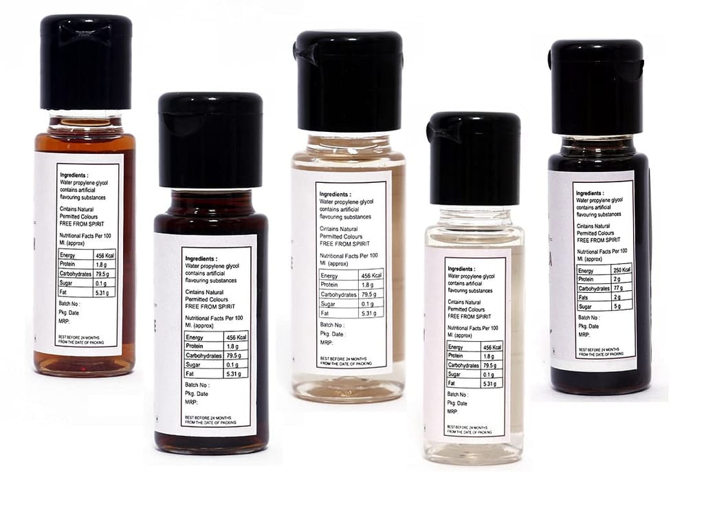 Bakefrillz Food Flavour Essence (30 ml x 5) Pack of 5 - Vanilla, Butterscotch, Pineapple, Strawberry & Chocolate view 2