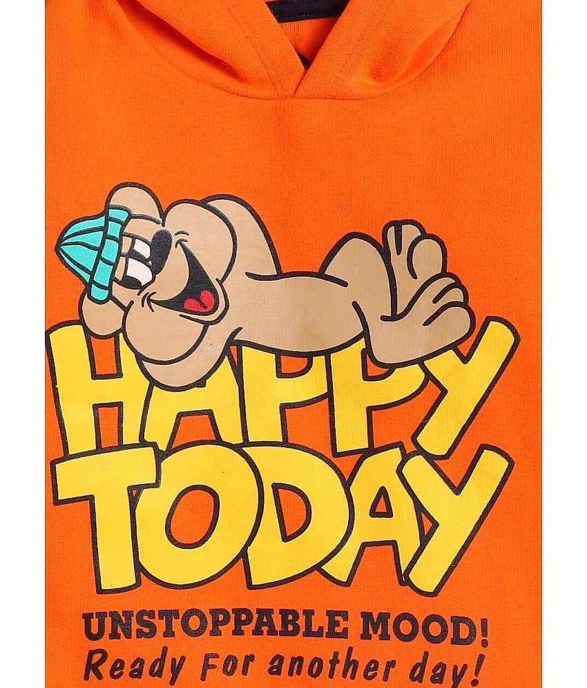 Lazy Shark Pack of 1 Boys Cotton Sweatshirt ( Orange ) view 2