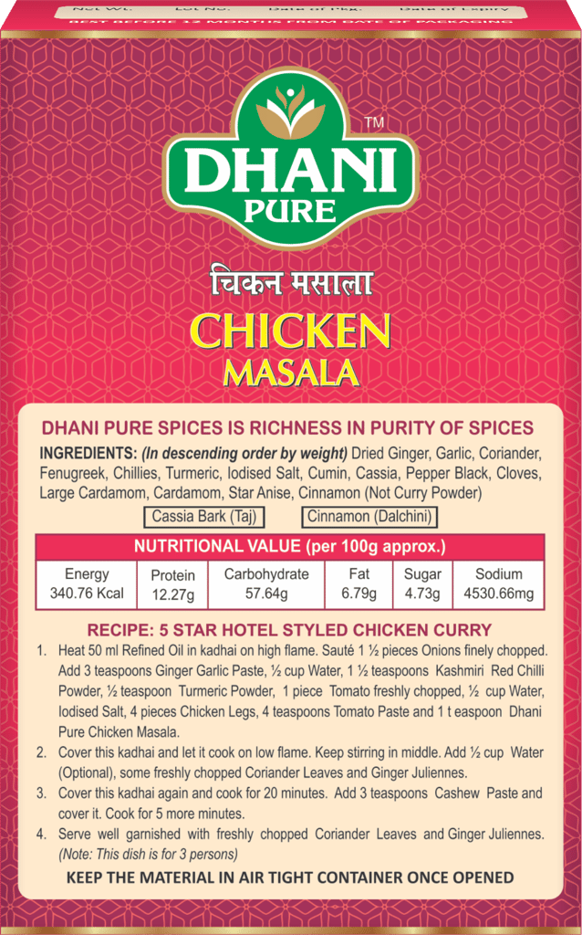 Dhani Pure Chicken Masala Box, 100g view 2