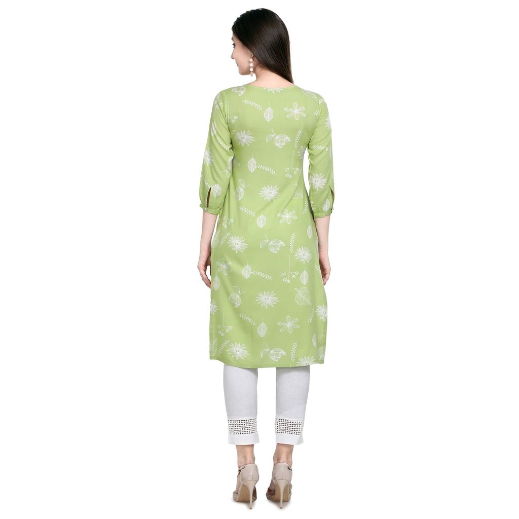Pinkriti Women Rayon Straight Kurta view 2