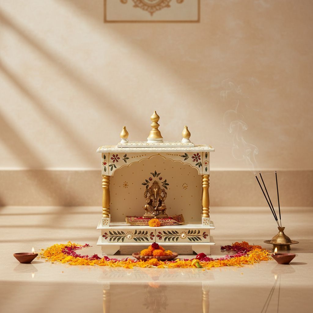Hand Painted White Temple For Home view 2