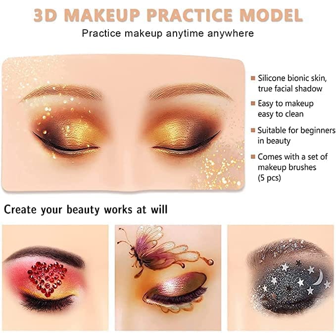 Elecsera Makeup Practice Face Board, Silicone Makeup Face - Practice Skin Board 100 g (Skin) view 2