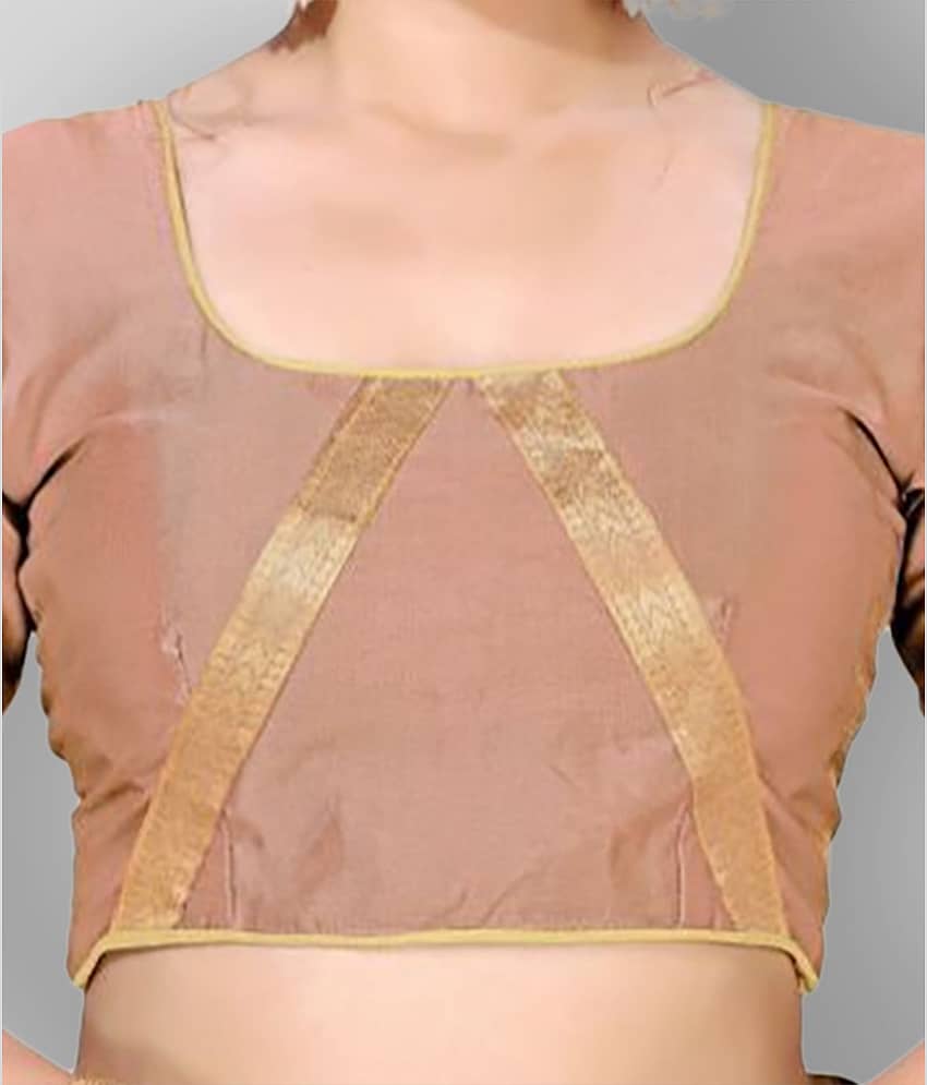 Dressy Banarasi Silk Printed Saree With Unstitched Blouse Piece ( Brown ) view 2