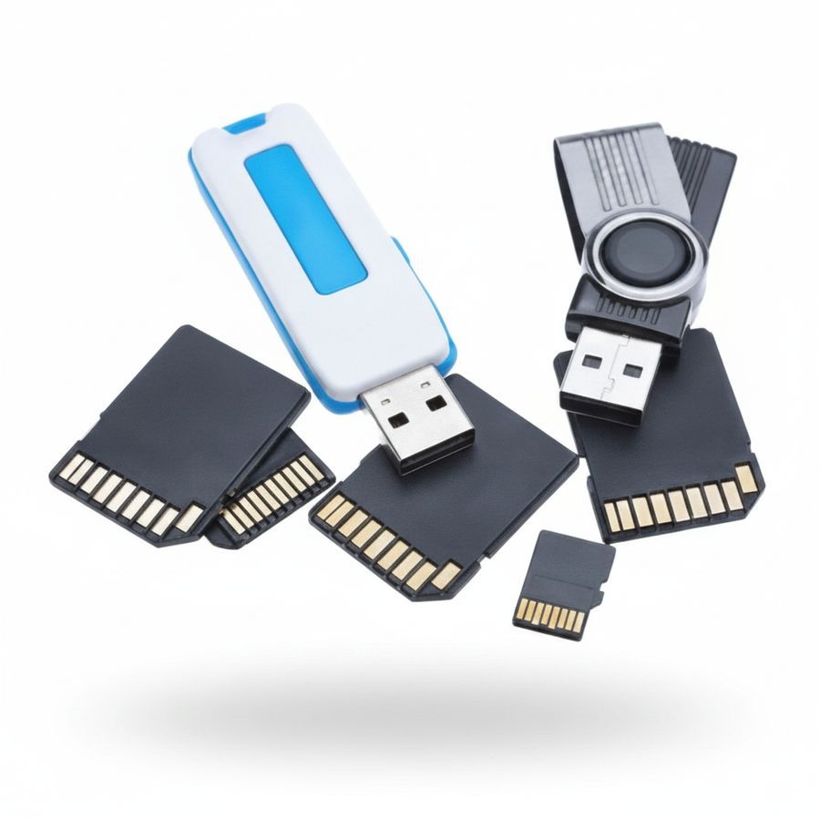 Portable USB Flash Drive and Memory Card Assortment