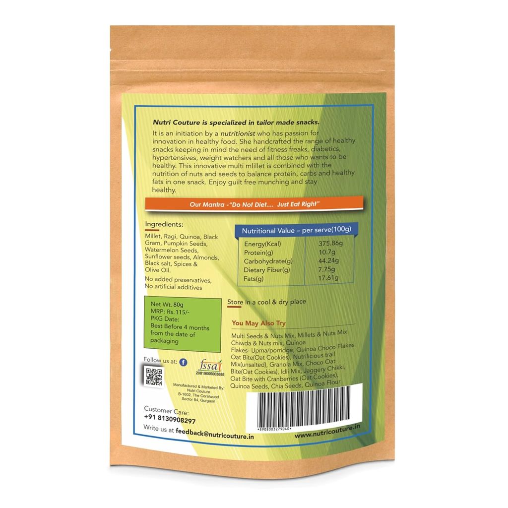Nutri Couture Multi Millets & Nuts Mix - Roasted - 120g view 2