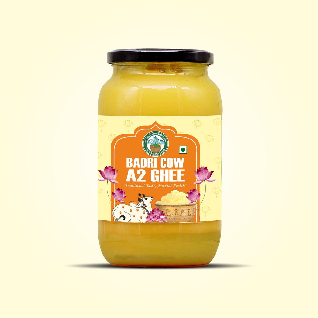Pure Desi Badri Cow Ghee – 500 gm | Homemade, A2 Gir Cow Milk | 100% Pure & Unmixed | A2 Milk | Glass Jar view 2