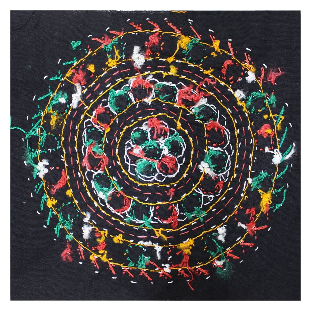 Garvi Gurjari (A Gujarat Govt Enterprise) Cotton Multicolor Hand Embroidered Patch with Mirror Work(GGCMEP56) view 2