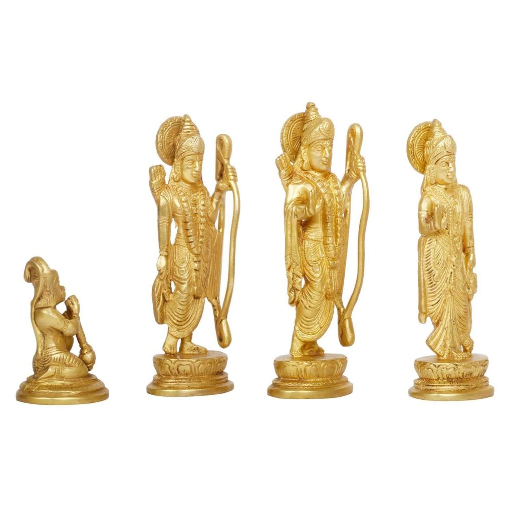 ARTVARKO? Ram Sita Laxman Hanuman Statue God Figurine Brass Metal Sculpture Ram Darbar Idol Murti Height for Mandir -7 Inches Big Home Decor view 2
