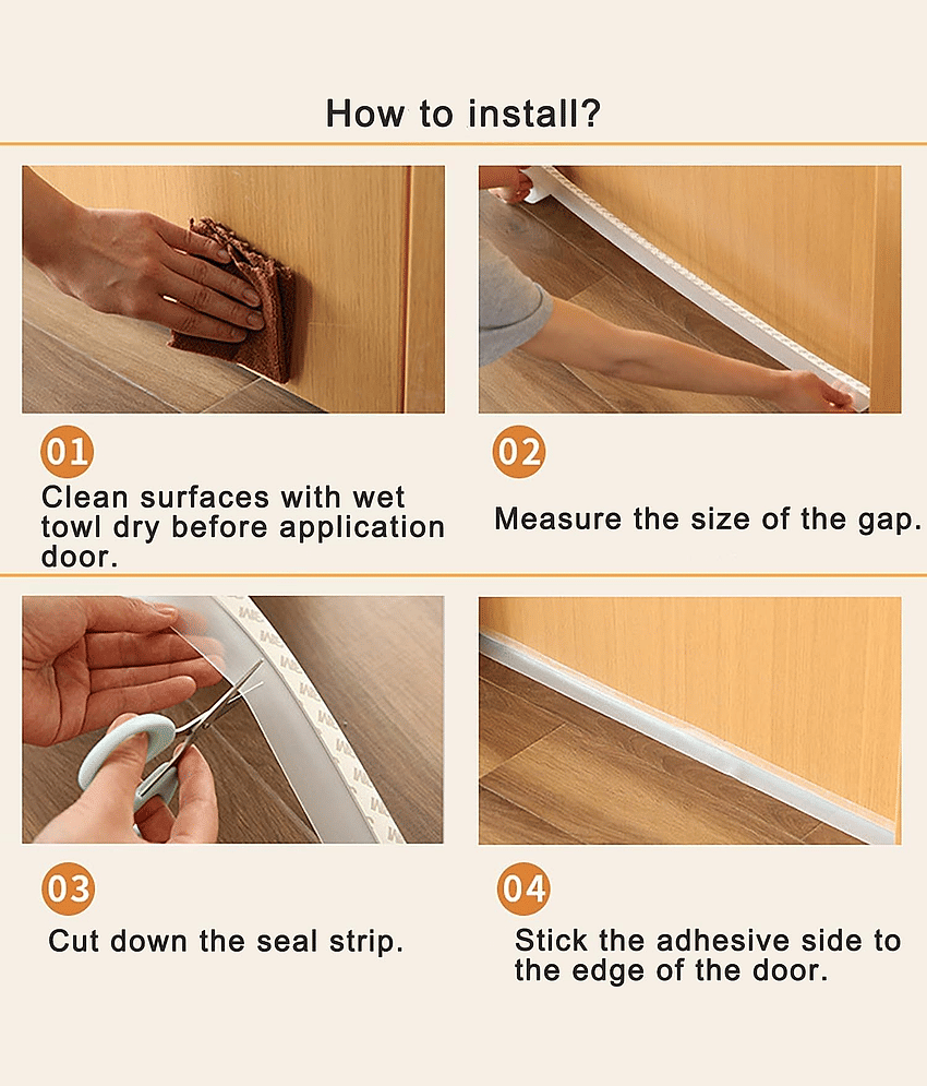 Silicone Seal Strip,Silicone Sealing Sticker for Door or Window,Weatherproof Soundproof Self Adhesive Door Strip Bottom,Slim Insect Proof Seal Strip for Gap of House or Shower Door view 2