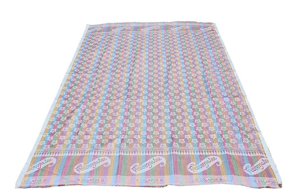 Mandhania Solapur Chaddar Single Blanket Cotton,Rayon�& Viscose Pack of 1 - Rainbow view 2