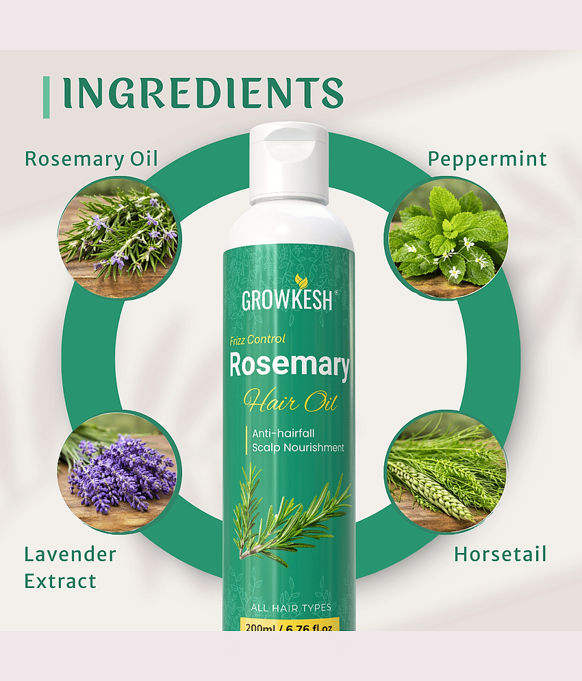 Growkesh Anti Hair Fall Rosemary Oil 200 ml ( Pack of 1 ) view 2