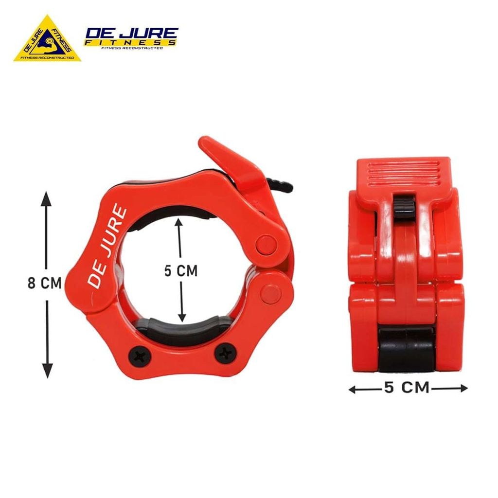 De Jure Fitness Olympic Rod Lock Barbell Clamp Collar Quick Release Pair of Locking Weight Clips Fit 2 Inch Barbell Lock for Workout, Weightlifting, Fitness & Strength Training view 2