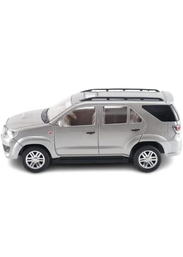 Mehtab Toys Plastic Fortuner Car for Kids Wonderfull Design and Bold Look Pull Back Car with Soft Edges Miniature Scaled Models Toy Car for Kids - Silver view 2