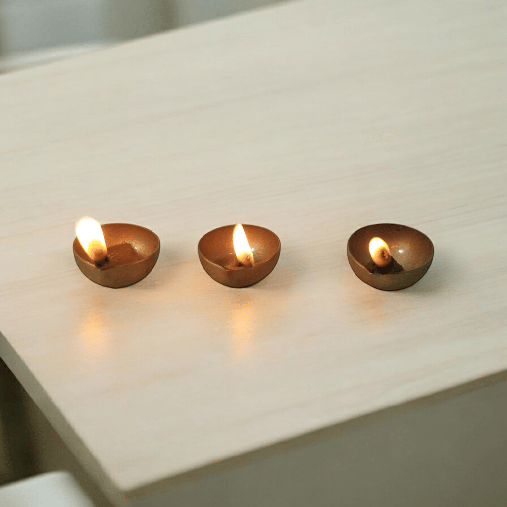 Homestyle India Tealight Candle Holder Stand Diwali Decoration Items Handmade T Light Diya Home Puja Decor Corporate Gifts for Deepawali (Set of 24) view 2