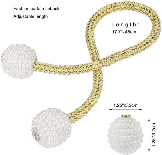 Store 4 Hope Magnetic Curtain Tiebacks Curtain Clips Rope Holdbacks Curtain Weaving Holder Buckles for Home Office Decoration, Pack of 2 view 2