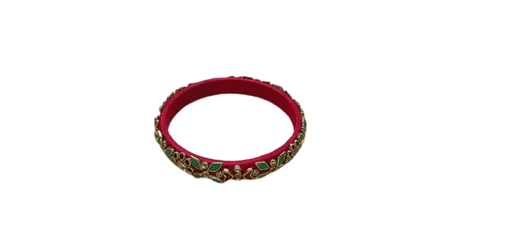 Pink and Blue Bangle Set with Rhinestones view 2