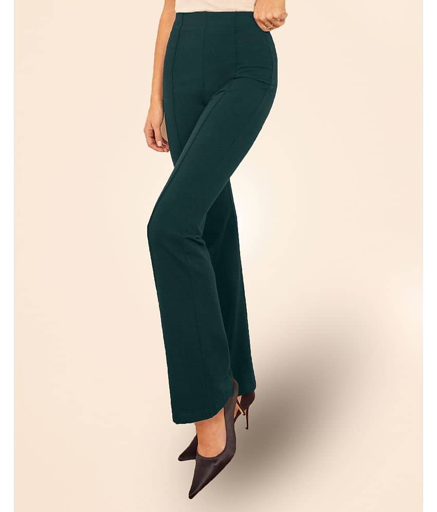 Addyvero - Green Cotton Blend Straight Women's Casual Pants ( Pack of 1 ) view 2