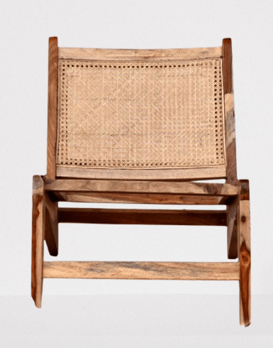 Jamani art craft; Wooden Chair with,Canning and Natural Finish Colour-Brown view 2