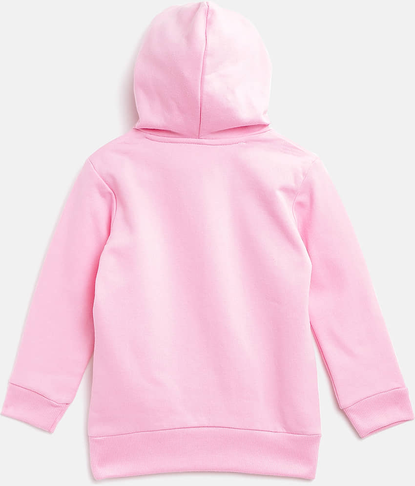 Lazy Shark Single Girls Fleece Sweatshirt ( Pink ) view 2