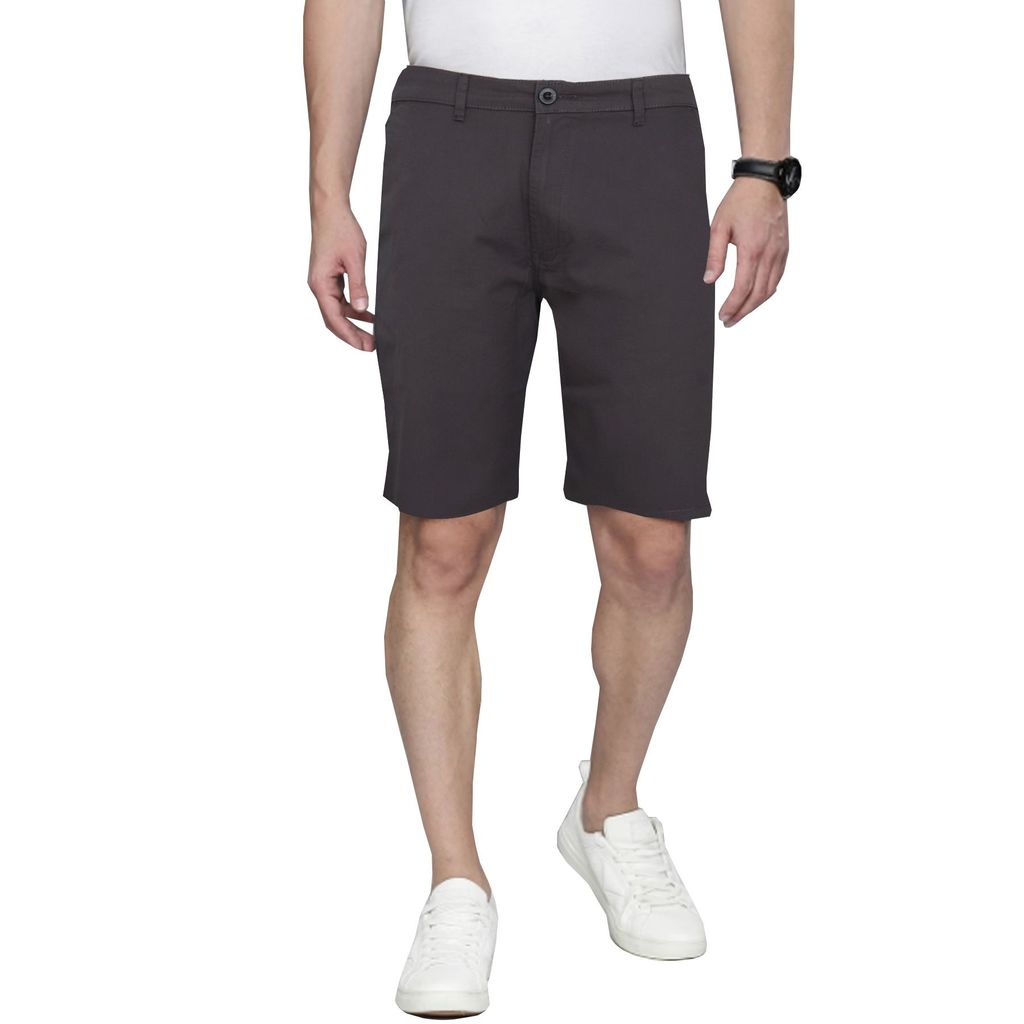 Cotton Brown Solid Shorts